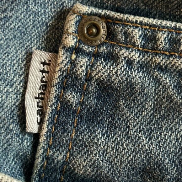 Carhartt Tradition Fit Jeans Mens 40 X 30 Blue Canvas Workwear Dadcore - Picture 13 of 16